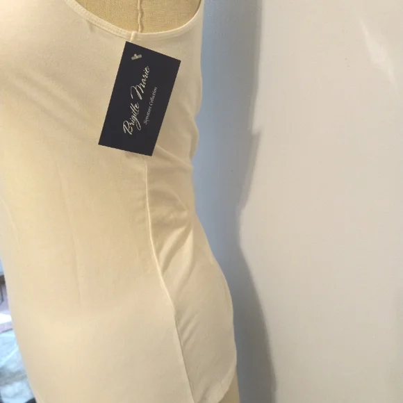 Ladies White Stretch Cotton TankTop - Picture 5 of 6